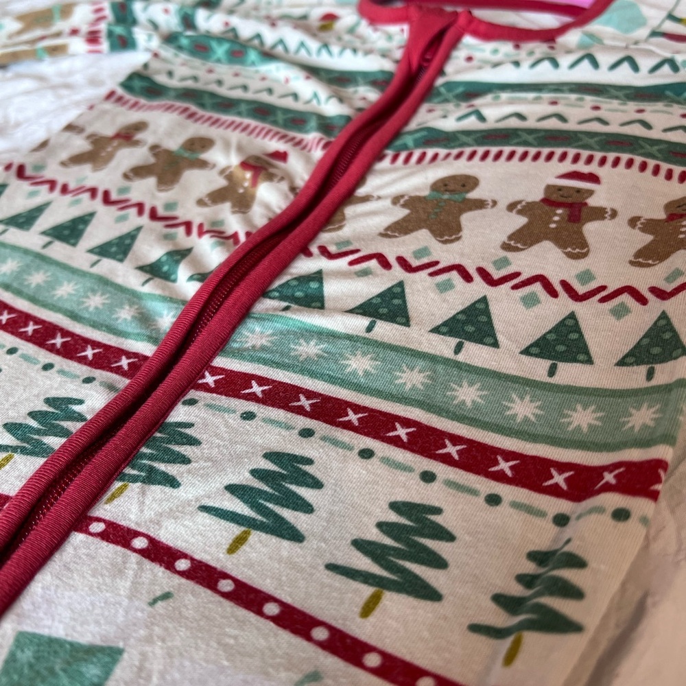Little Sleepies Fair Isle Christmas Zippy Pajamas Size 12-18M GUC - Picture 9 of 13